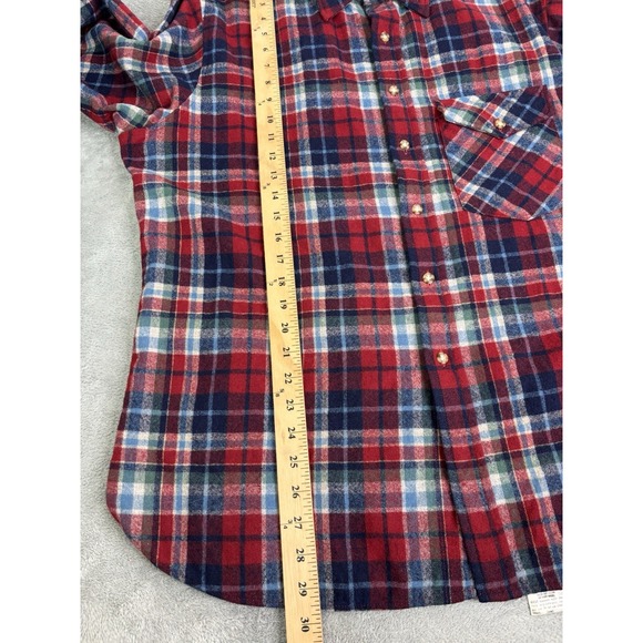 Vintage Pendleton Lobo Long Sleeve Flannel Shirt Men's Size XL Red Elbow Patch - Picture 9 of 9
